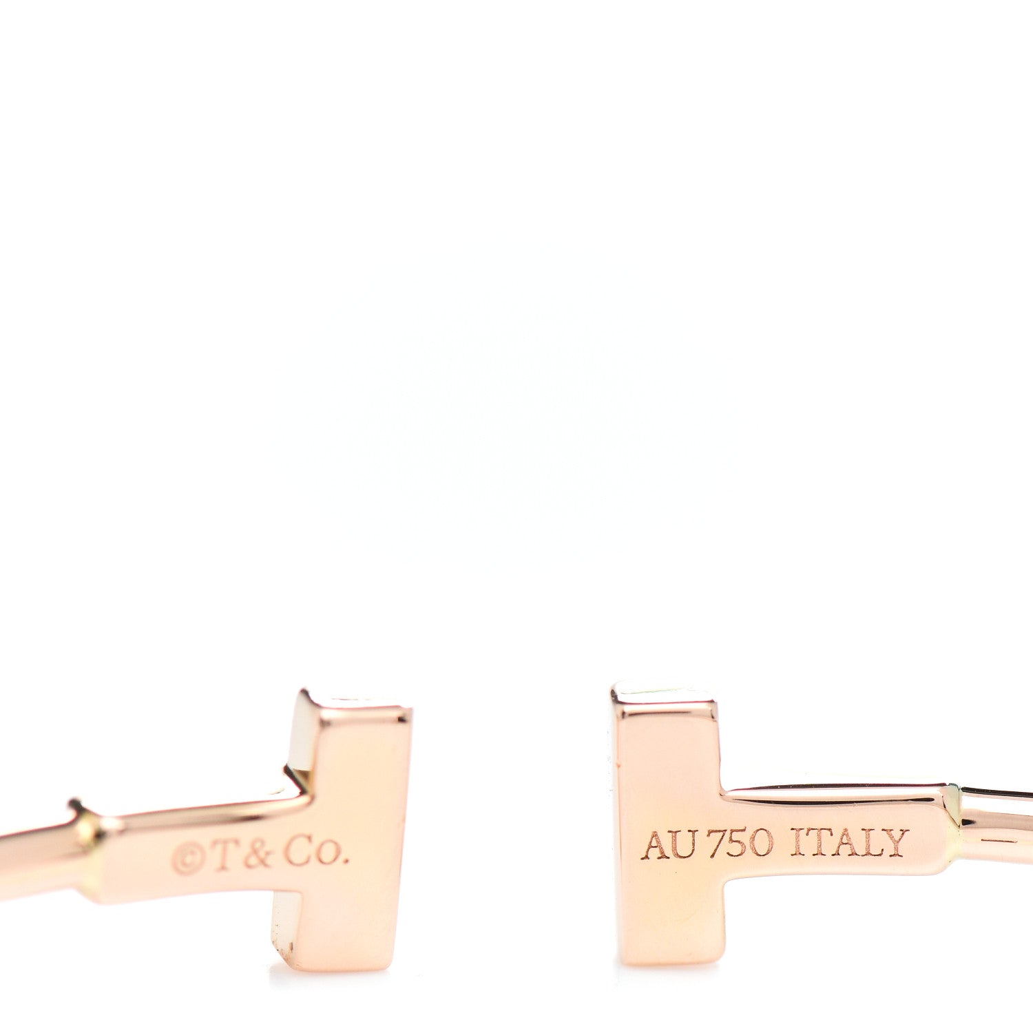 Tiffany 18K Rose Gold Narrow T Wire Bracelet 4 of 5