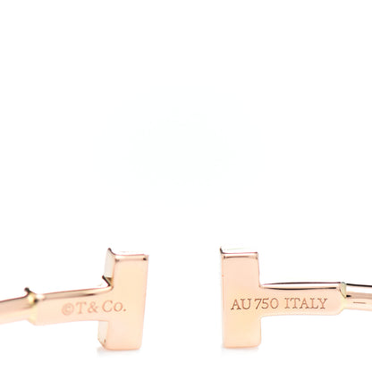 Tiffany 18K Rose Gold Narrow T Wire Bracelet 4 of 5