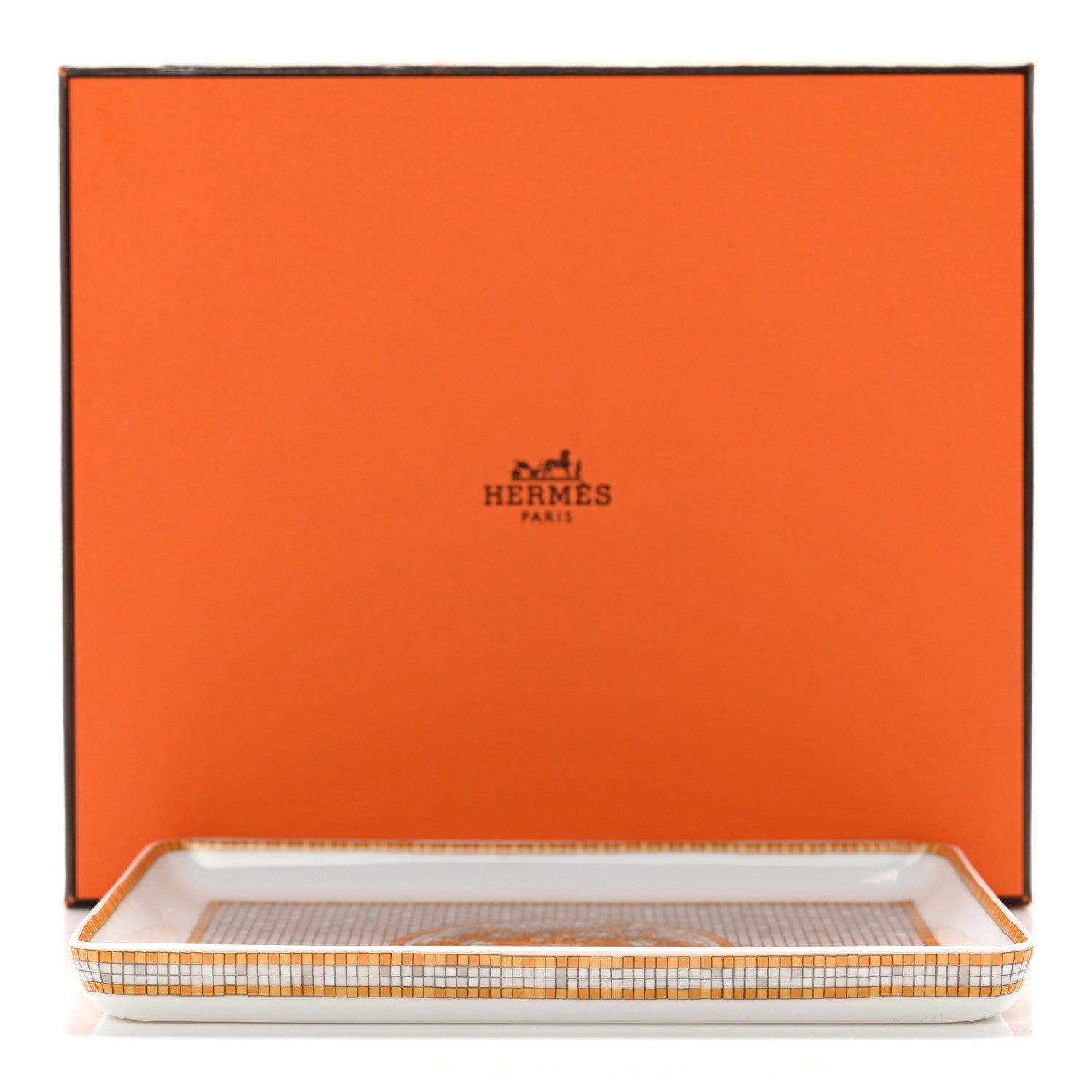Hermes Porcelain Mosaique au 24 Gold Sushi Plate 6 of 6