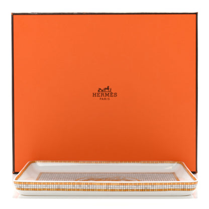 Hermes Porcelain Mosaique au 24 Gold Sushi Plate 6 of 6