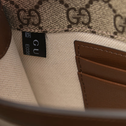 Gucci GG Supreme Monogram Azalea Calfskin Mini Retro Interlocking G Flap Shoulder Bag Beige Ebony Brown Sugar 8 of 9