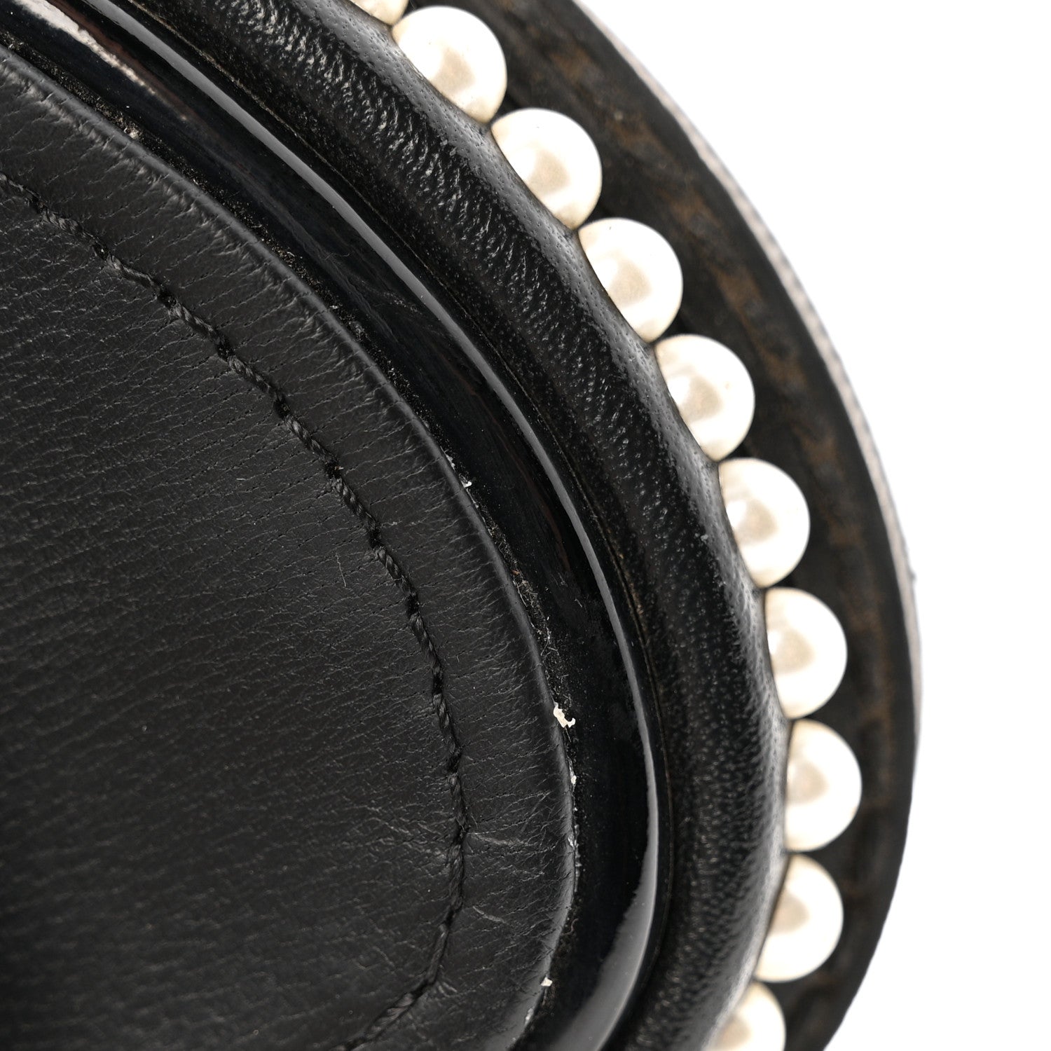 Chanel Patent Calfskin Pearl Platform Sandals 39 Black 11 of 12