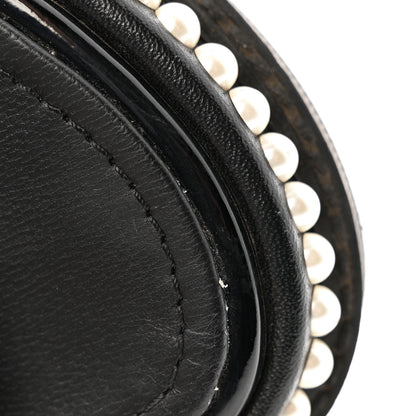 Chanel Patent Calfskin Pearl Platform Sandals 39 Black 11 of 12