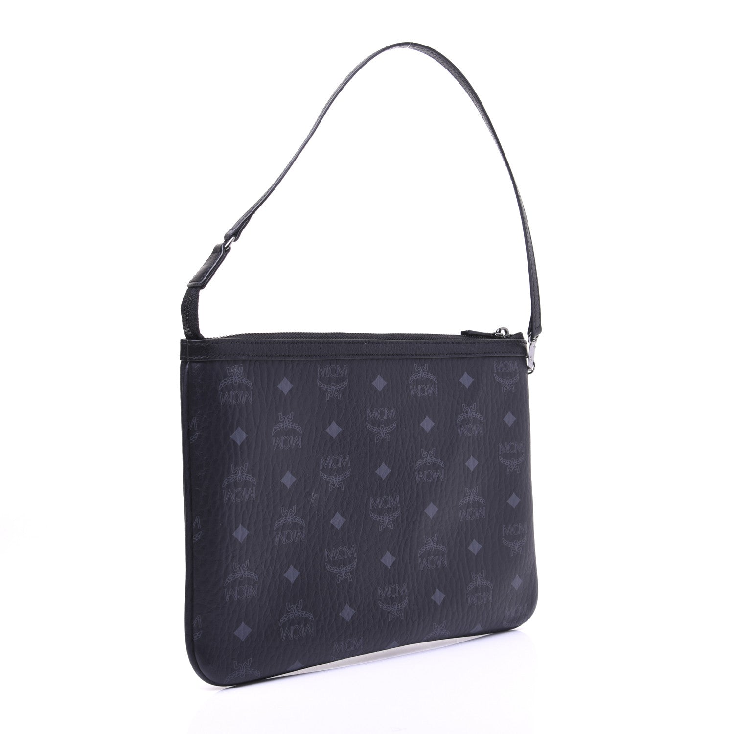 MCM Visetos Liz Shopper Tote Pouch Black 3 of 10