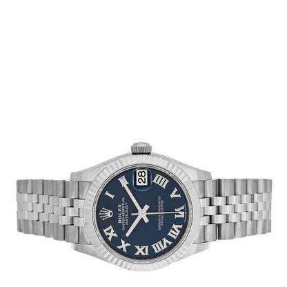 Rolex Stainless Steel 18K White Gold 31mm Oyster Perpetual Datejust Watch Bright Blue Roman 278274 2 of 5