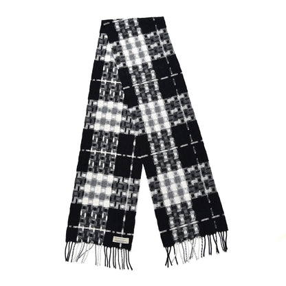 Burberry Merino Wool Cashmere Fringe Scarf Black 3 of 4