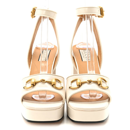 Gucci Quentin Granada Kid Horsebit 25/60mm Platform Sandals 36.5 Mystic White 3 of 10