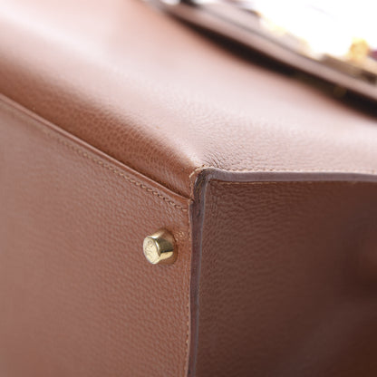 Hermes Vache Liegee Kelly Sellier 35 Noisette 9 of 17