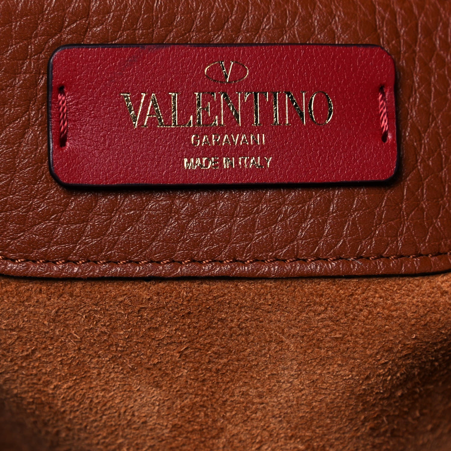 Valentino Garavani Grained Calfskin Rockstud Shoulder Tote Bright Cognac 6 of 14