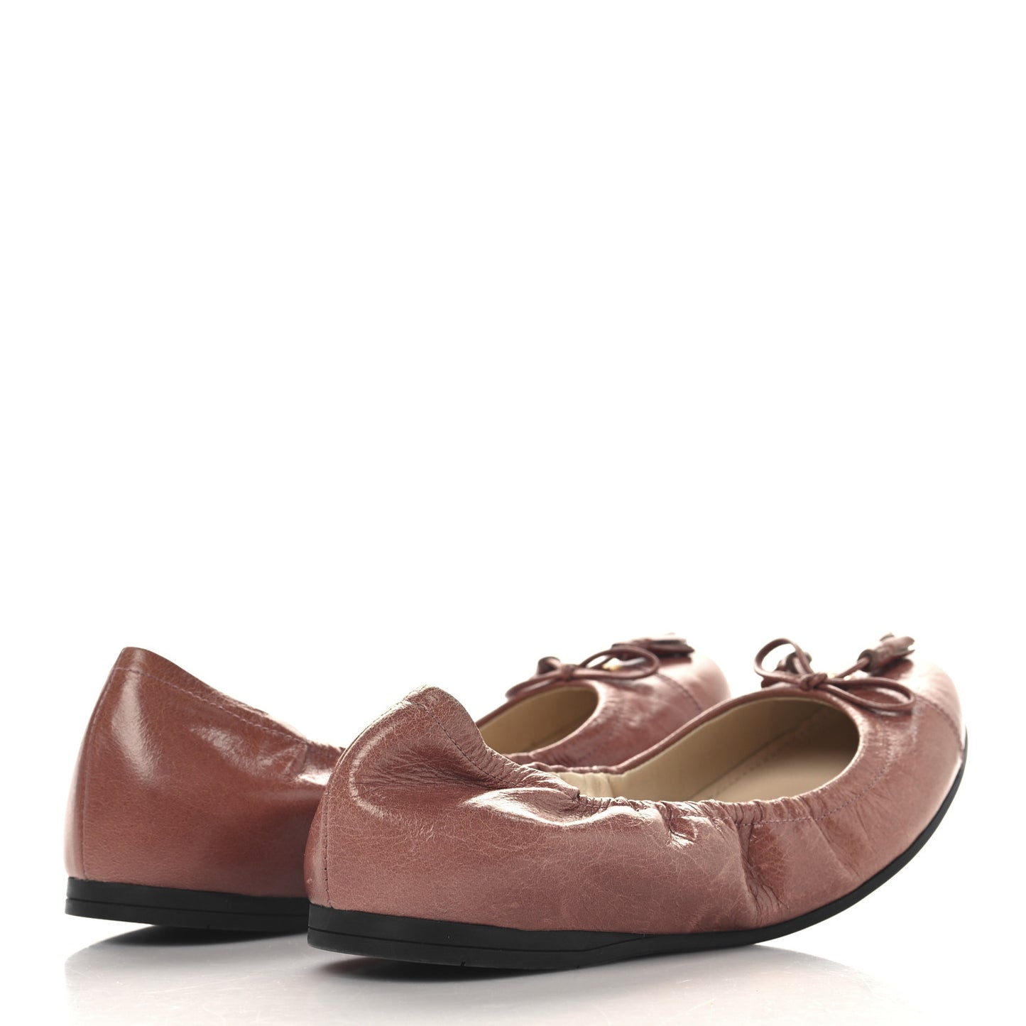Vitello Shine Ballet Bow Flats 36 Antico
