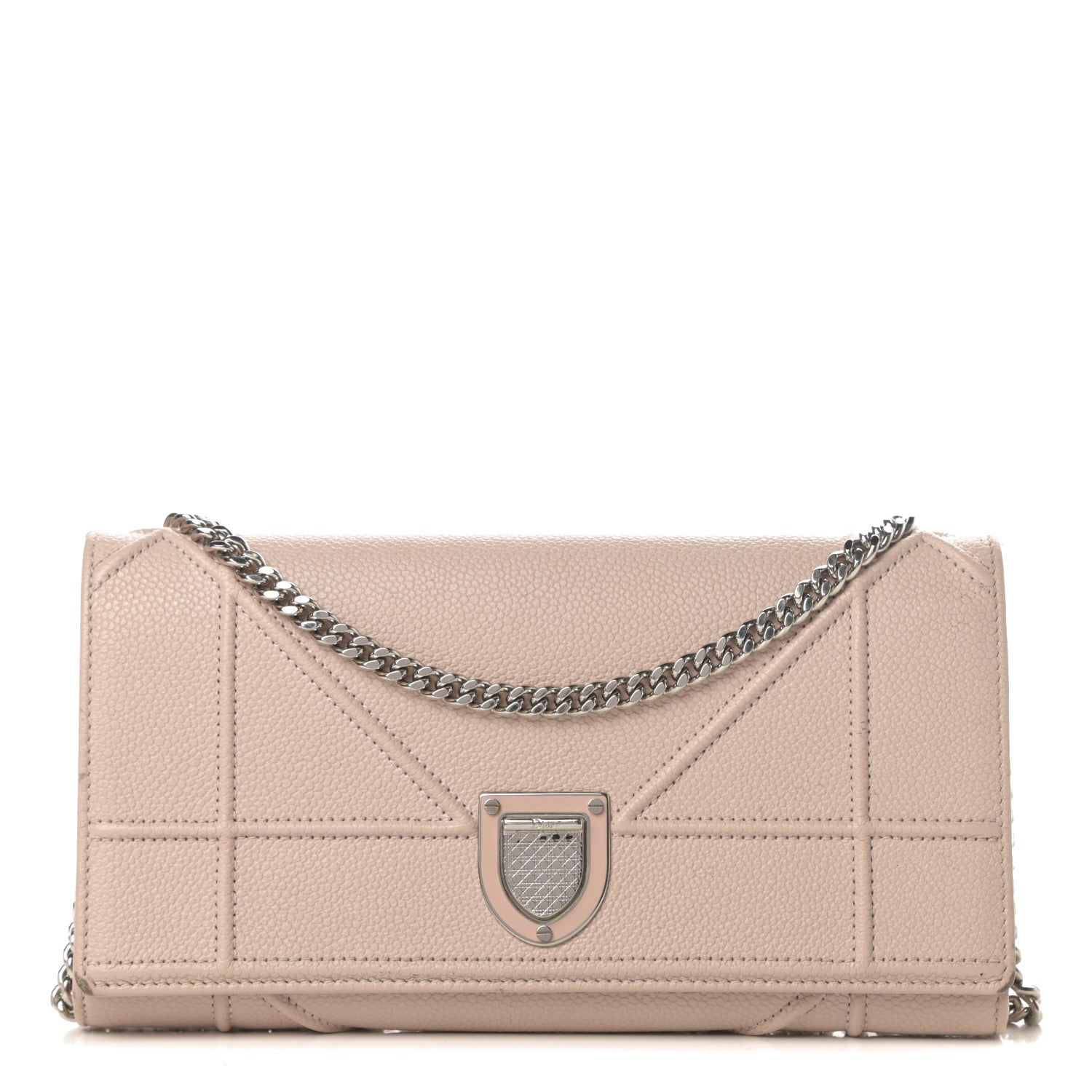 Christian Dior Grained Calfskin Diorama Croisiere Chain Wallet Rose Poudre 1 of 22