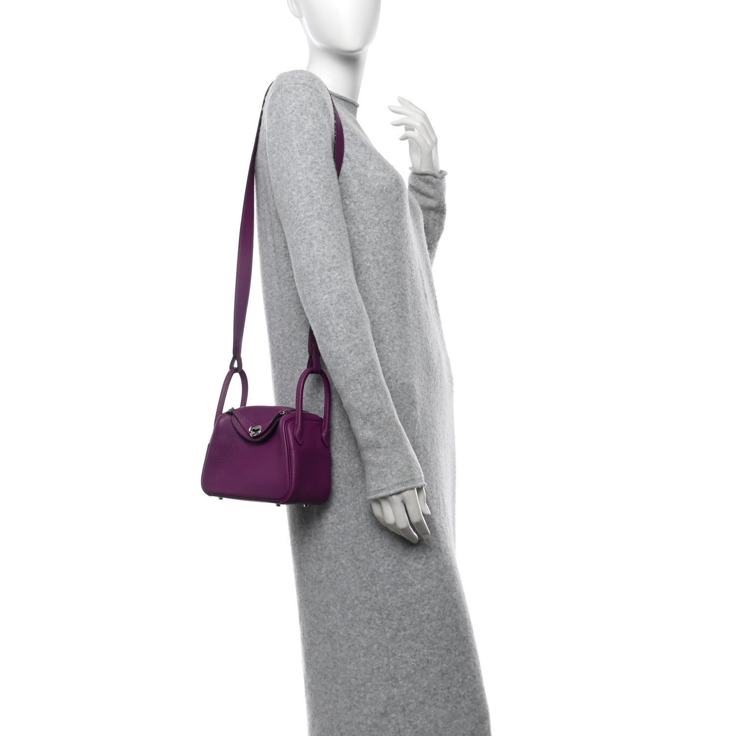 Hermes Taurillon Clemence Mini Lindy 20 Anemone 2 of 13