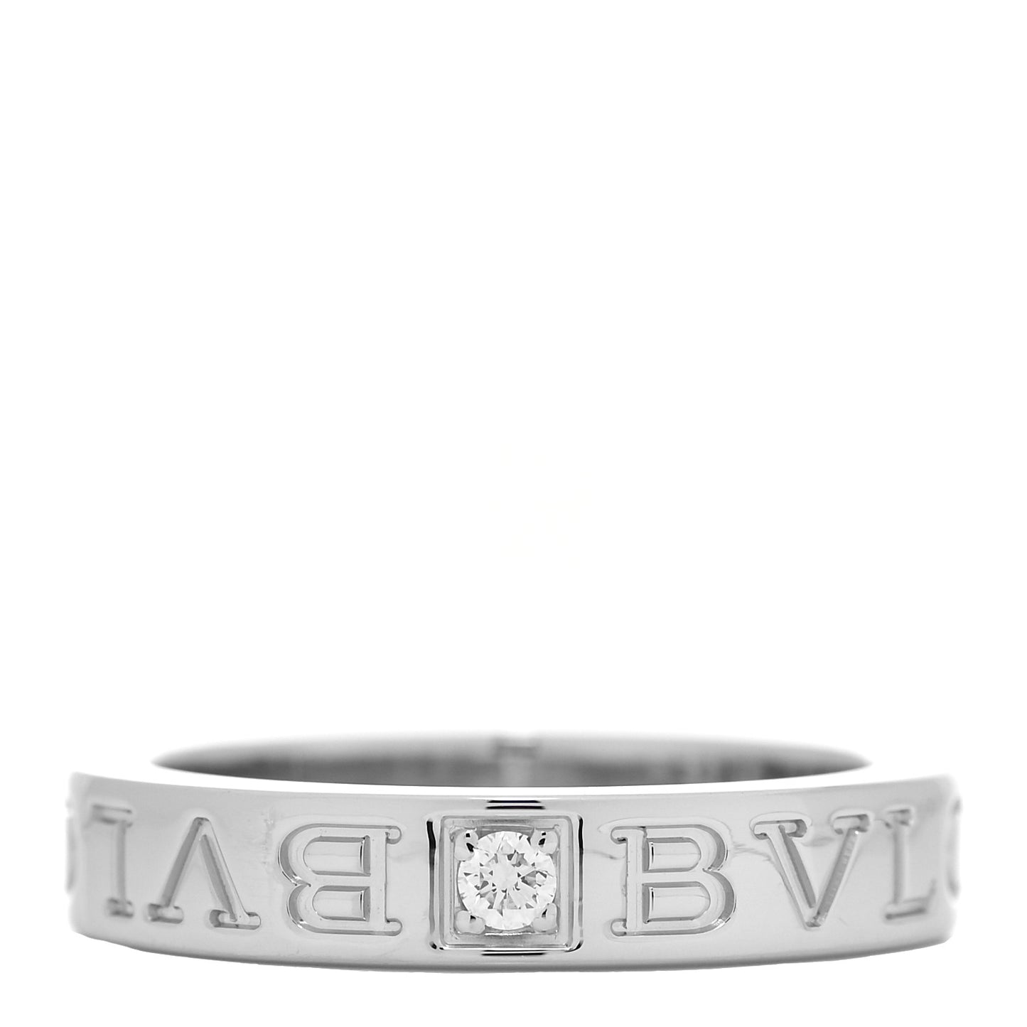 18K White Gold Diamond B.Zero1 Essential Band Ring 51 5.75