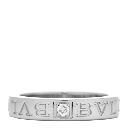 Bulgari 18K White Gold Diamond B.Zero1 Essential Band Ring 51 5.75 1 of 5