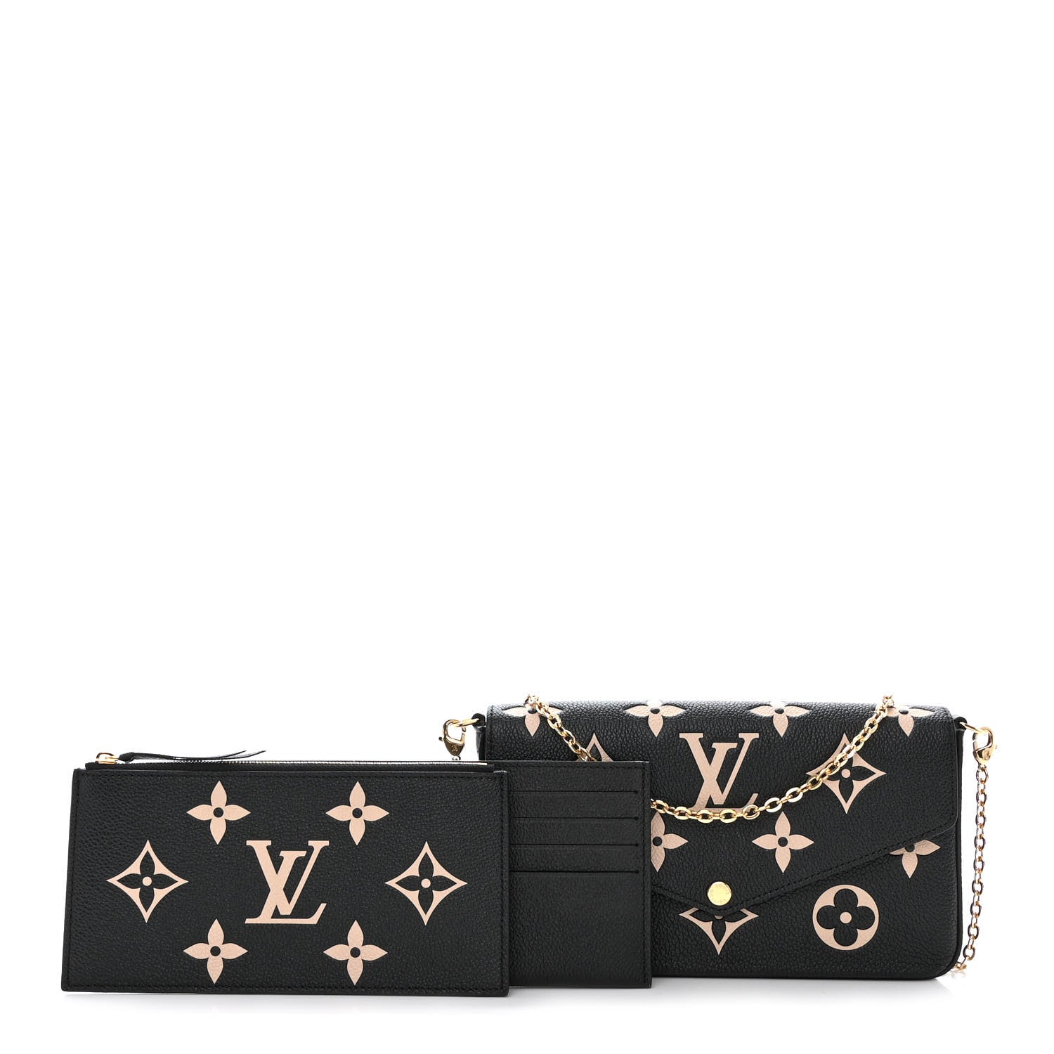 Louis Vuitton Empreinte Monogram Giant Felicie Pochette Black Beige 1 of 14
