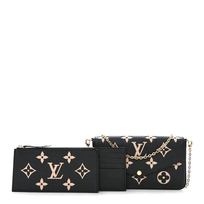 Louis Vuitton Empreinte Monogram Giant Felicie Pochette Black Beige 1 of 14