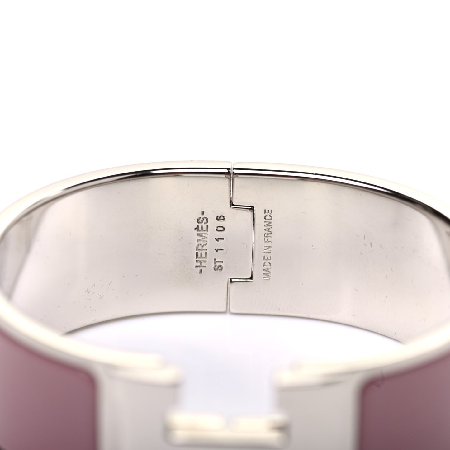 Enamel Wide Clic Clac H Bracelet PM Rose Poudre