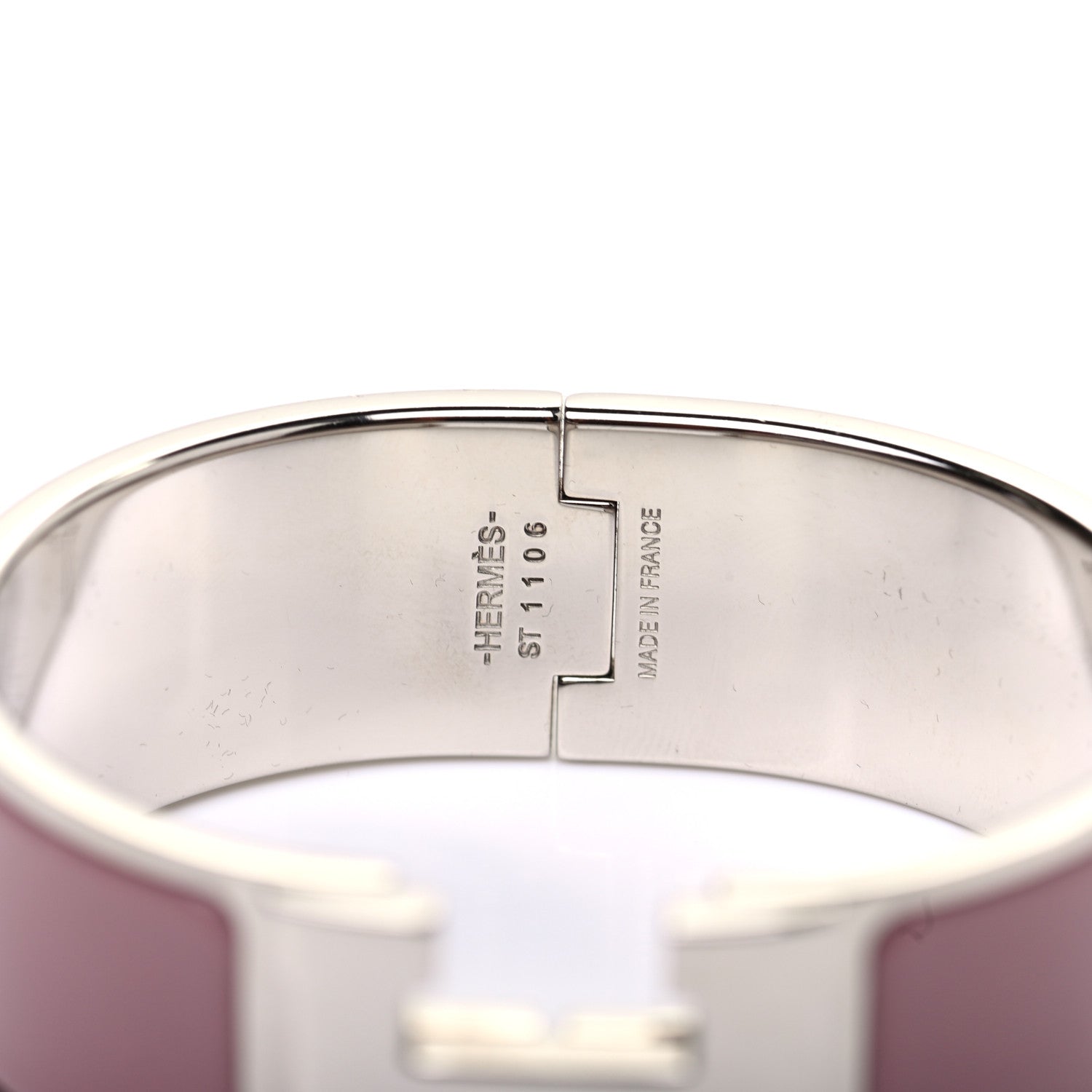 Hermes Enamel Wide Clic Clac H Bracelet PM Rose Poudre 4 of 4