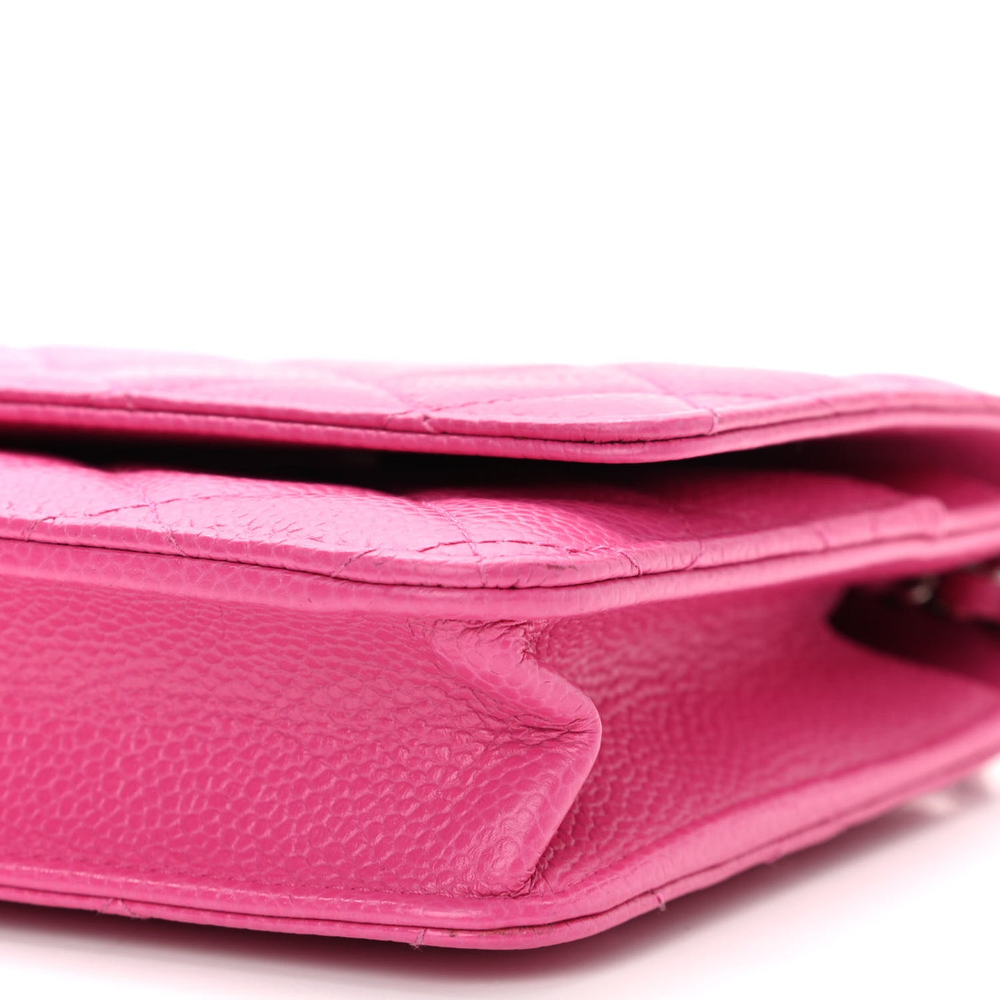 Caviar Quilted Wallet On Chain WOC Dark Pink