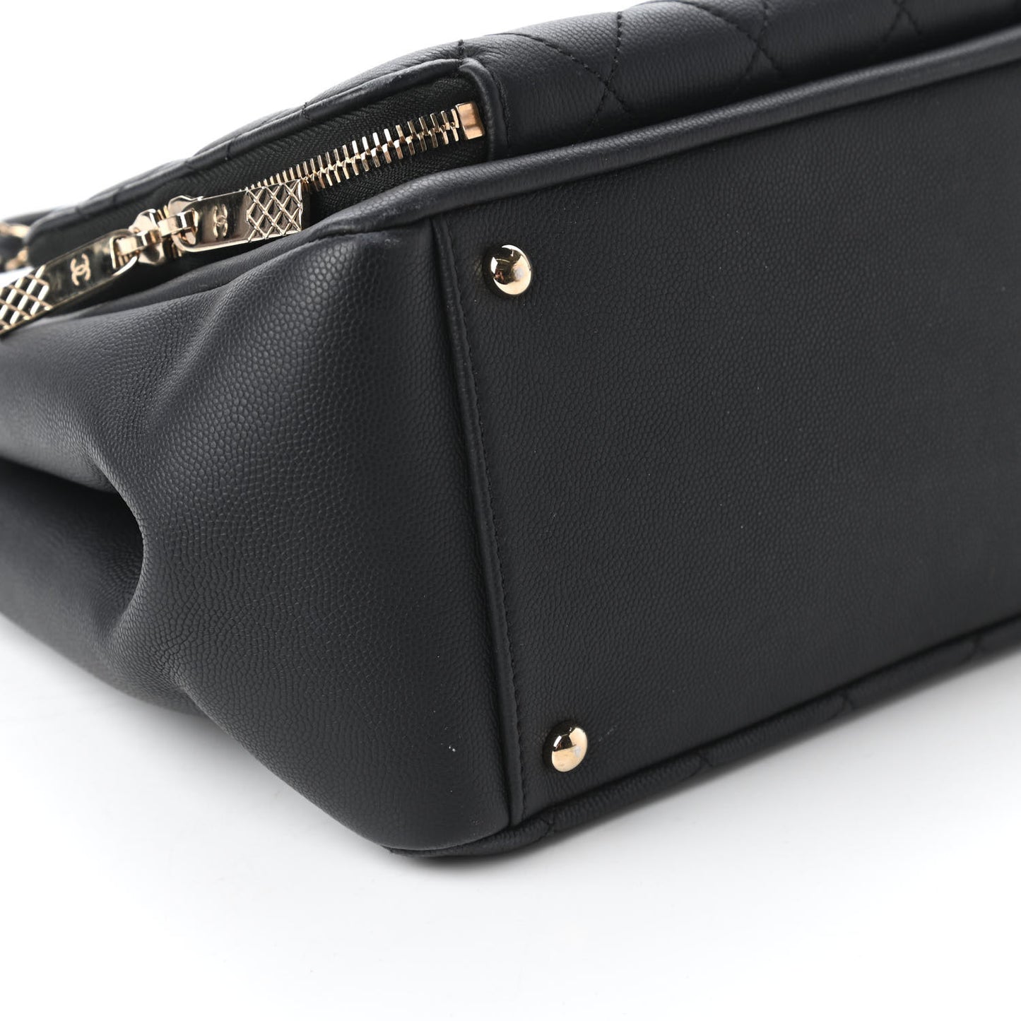 Caviar Quilted Small Business Affinity Shopping Bag Black