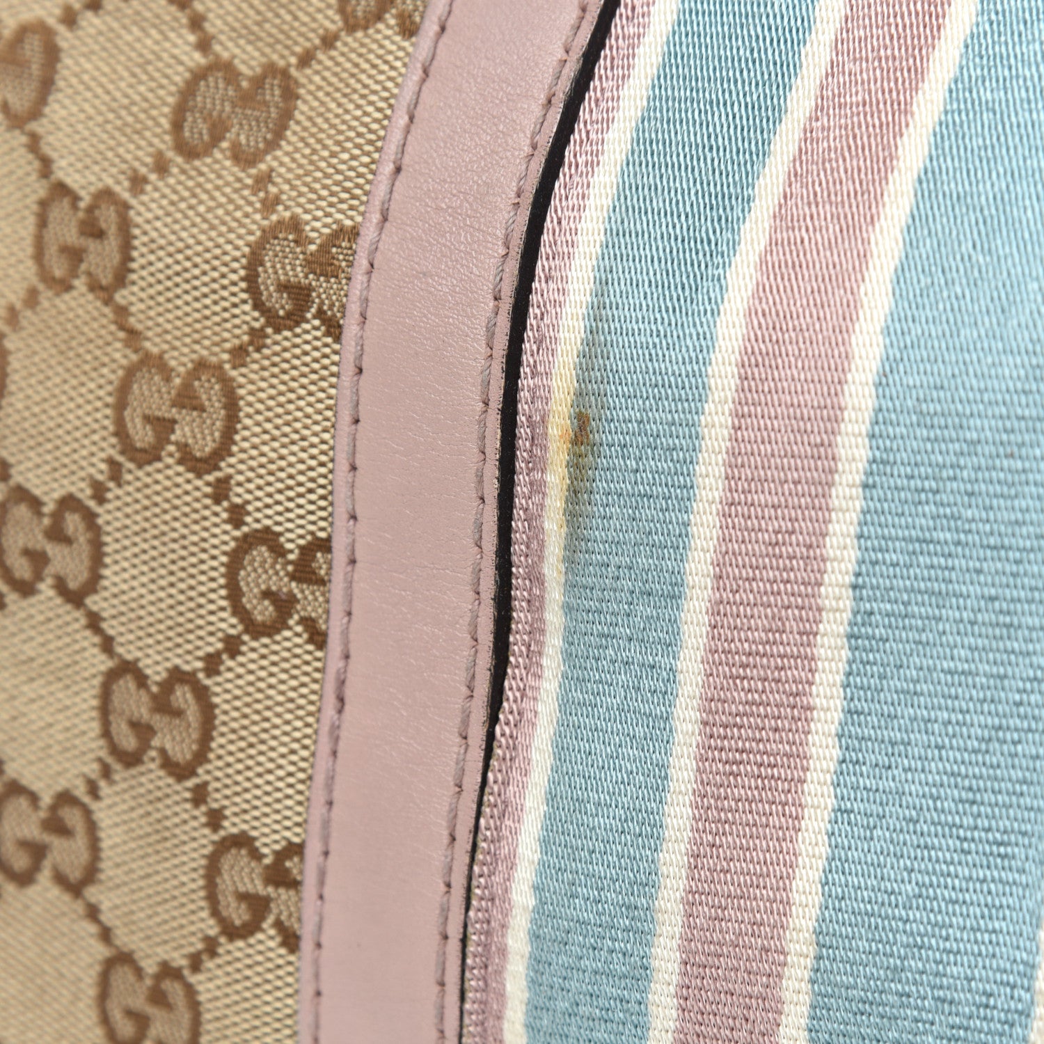 Gucci Monogram Vintage Web Medium Boston Pink Blue 16 of 17