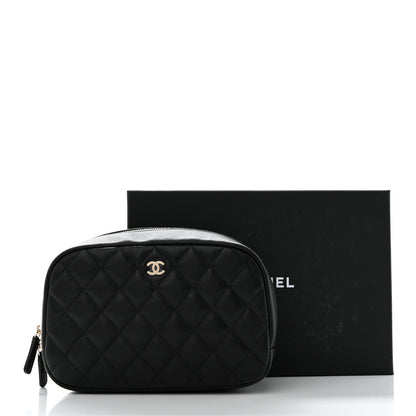 Chanel Caviar Quilted Medium Curvy Pouch Cosmetic Case Black 8 of 8