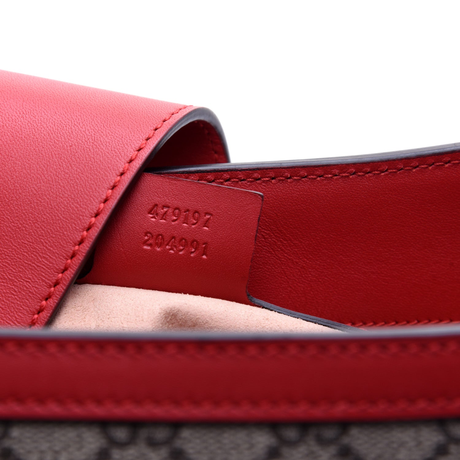 Gucci GG Supreme Monogram Medium Padlock Tote Hibiscus Red 9 of 17