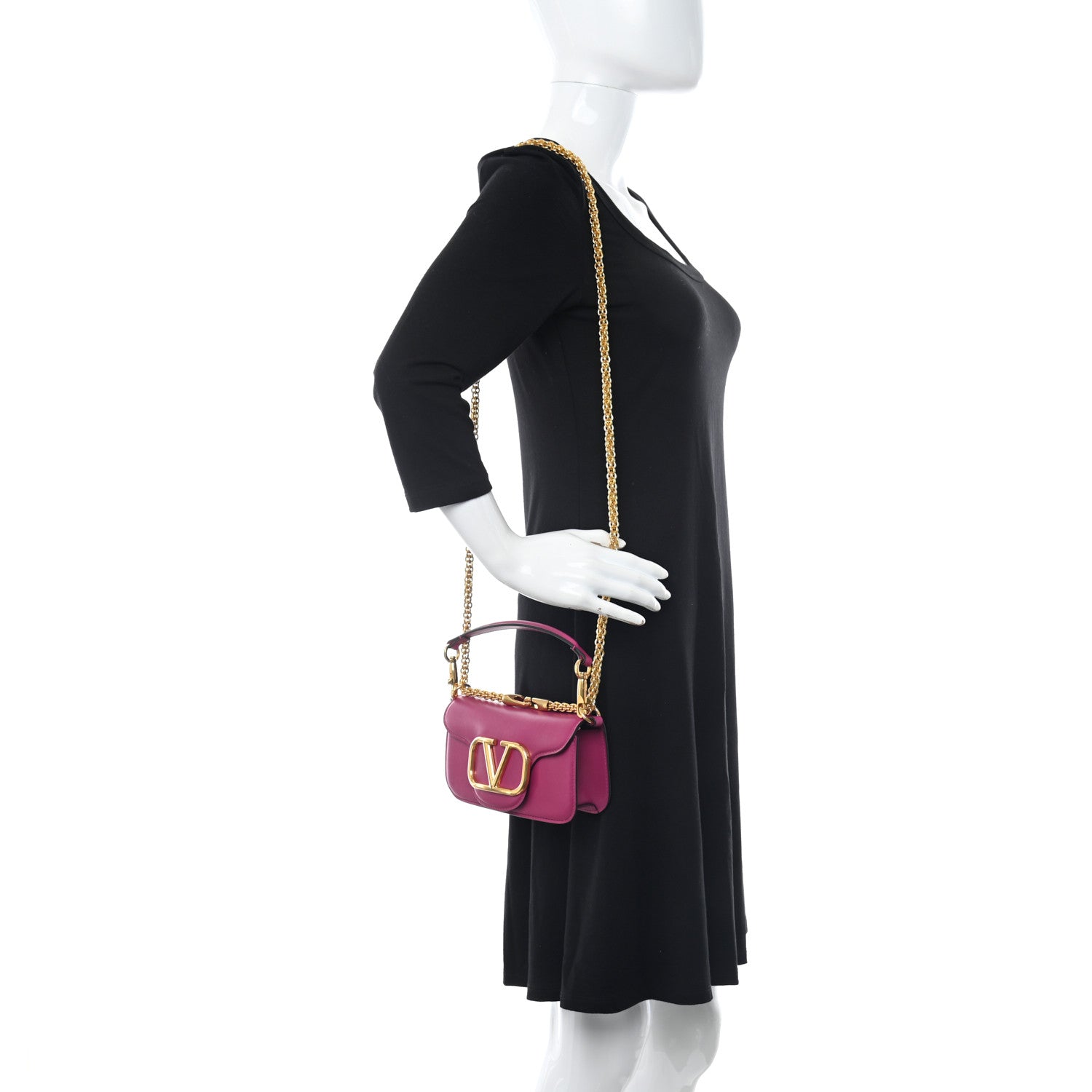 Valentino Garavani Calfskin Vlogo Small Loco Shoulder Bag Rose Violet 2 of 11