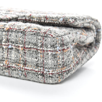 Chanel Tweed Quilted Medium Double Flap Grey Multicolor 9 of 11
