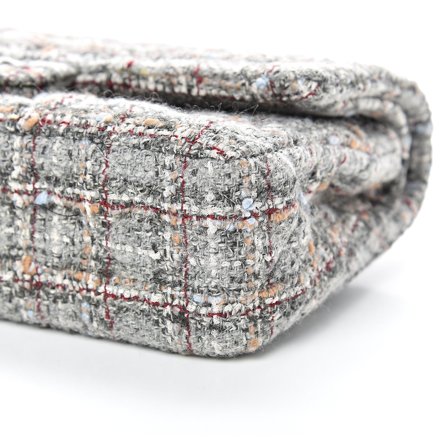 Chanel Tweed Quilted Medium Double Flap Grey Multicolor 9 of 11