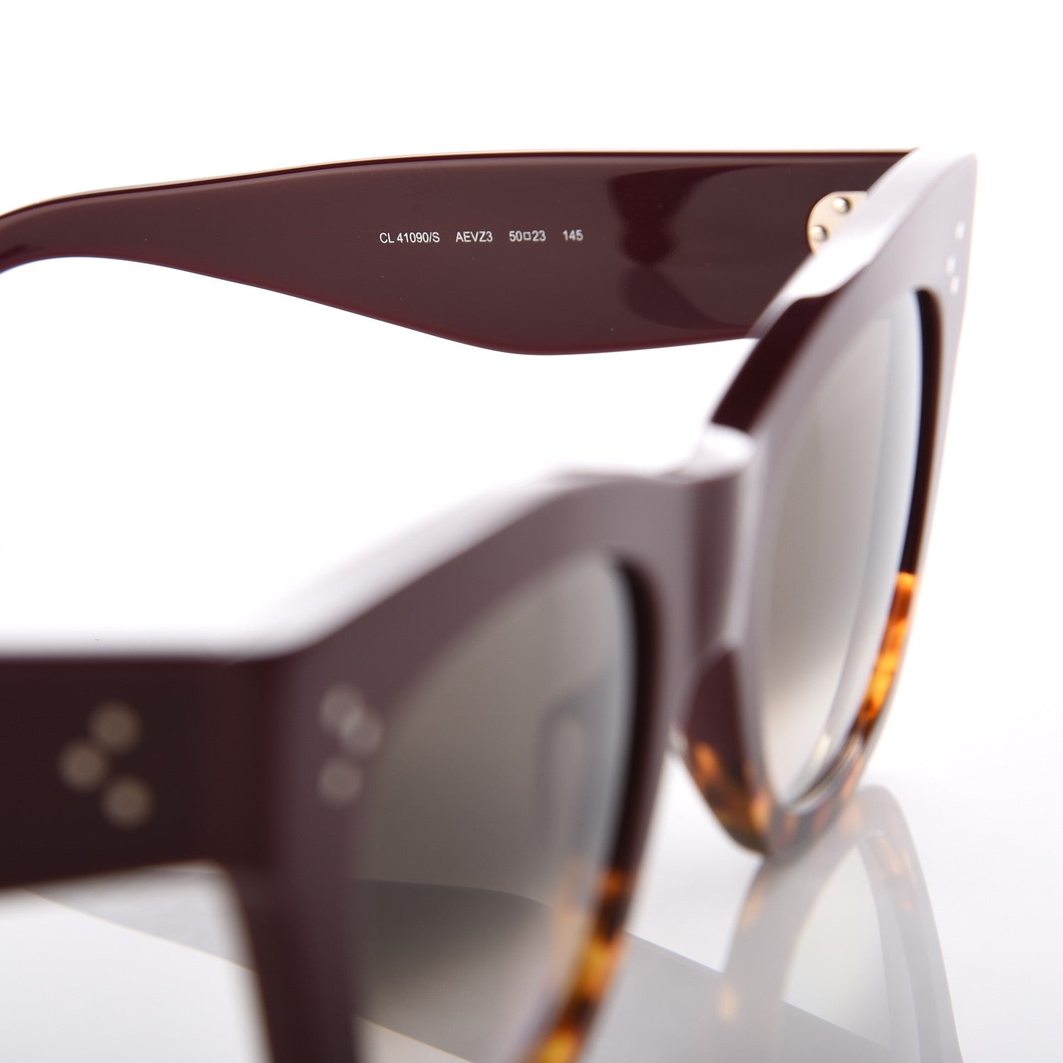 Celine Catherine Sunglasses CL 41090/F/S Burgundy Havana 5 of 7