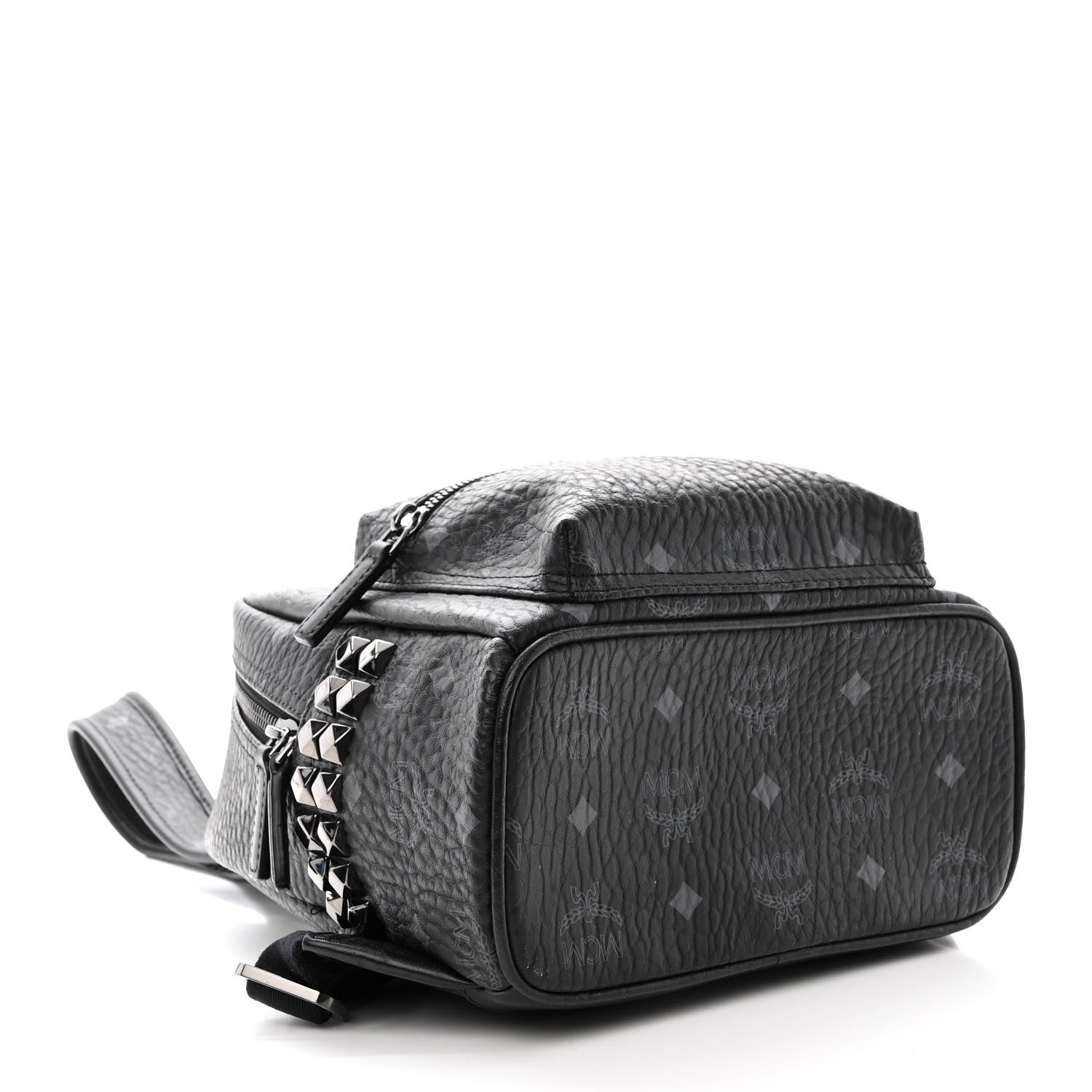 MCM Visetos Side Stud Mini Stark Backpack Black 4 of 12