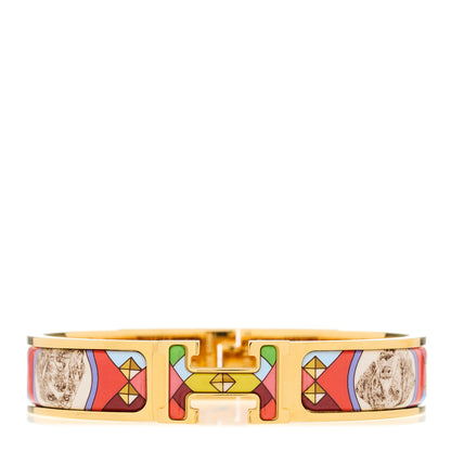 Hermes Enamel Printed Colliers et Chiens Narrow Clic Clac H Bracelet GM 1 of 5