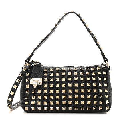 Valentino Garavani Grained Calfskin Small Rockstud All Over Crossbody Bag Black 1 of 10