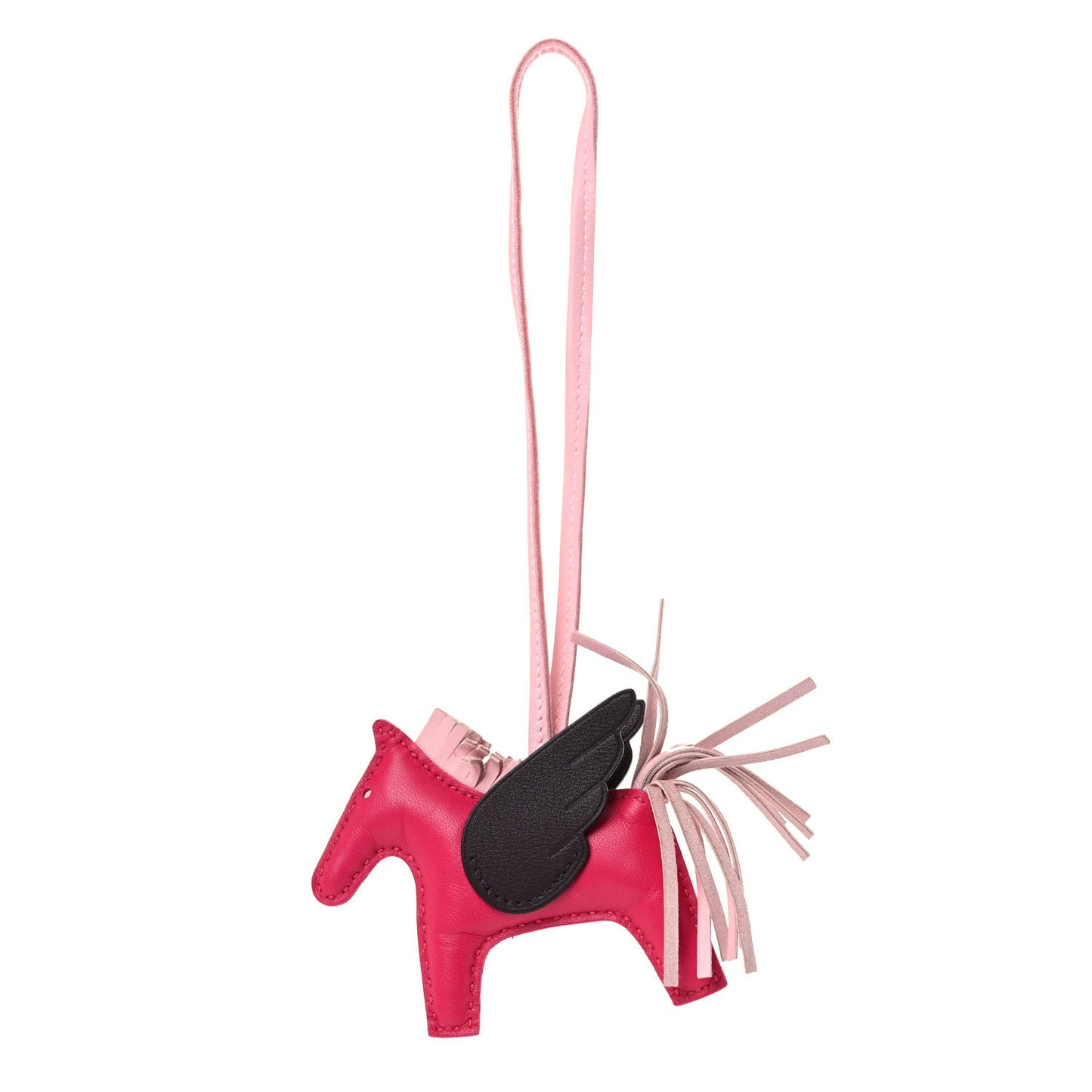 Milo Lambskin Grigri Rodeo Pegase Horse Bag Charm PM Framboise Rose Sakura Rouge Sellier