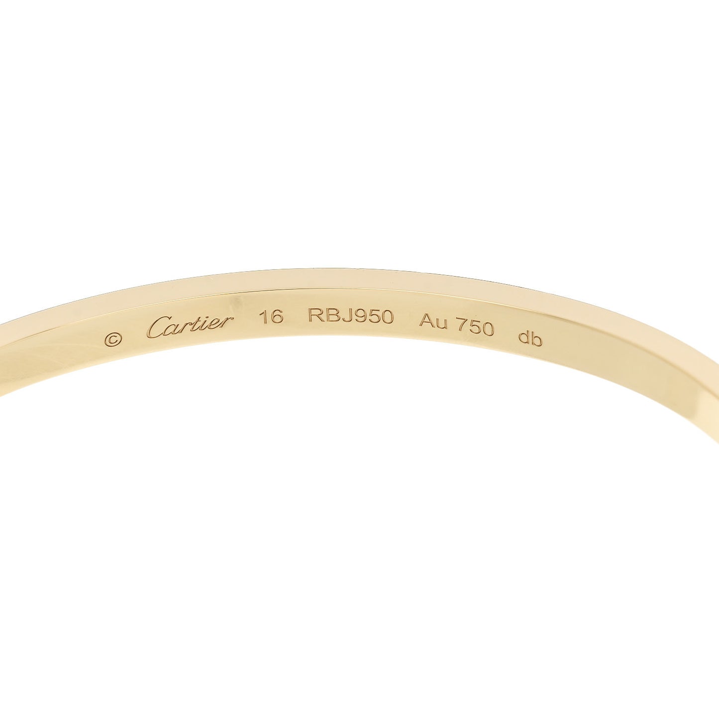 18K Yellow Gold Small LOVE Bracelet 16