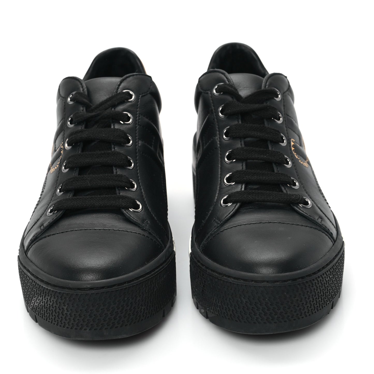 Calfskin Womens Jungle Love Voltage Sneakers 35 Black