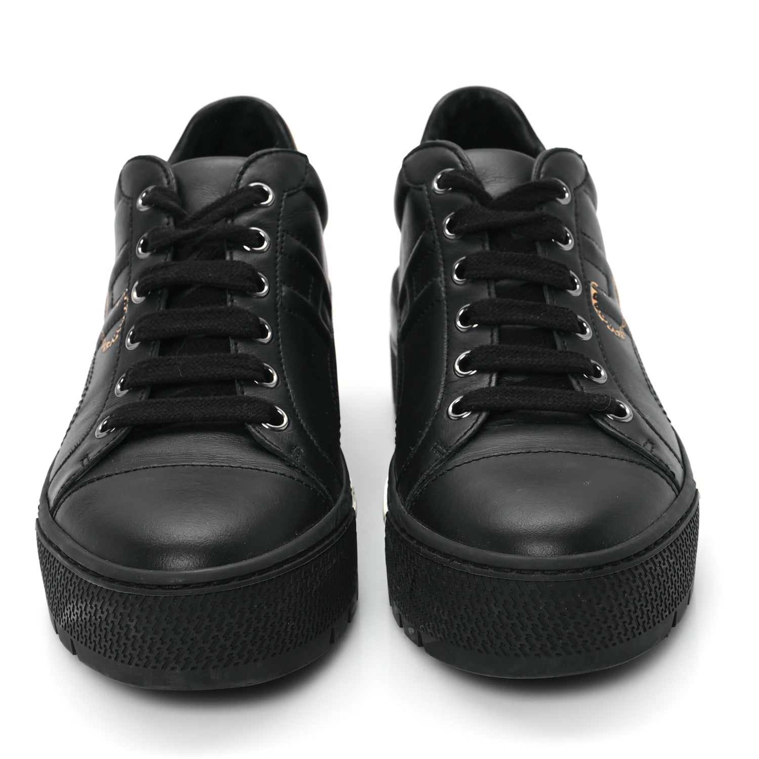 Hermes Calfskin Womens Jungle Love Voltage Sneakers 35 Black 3 of 11