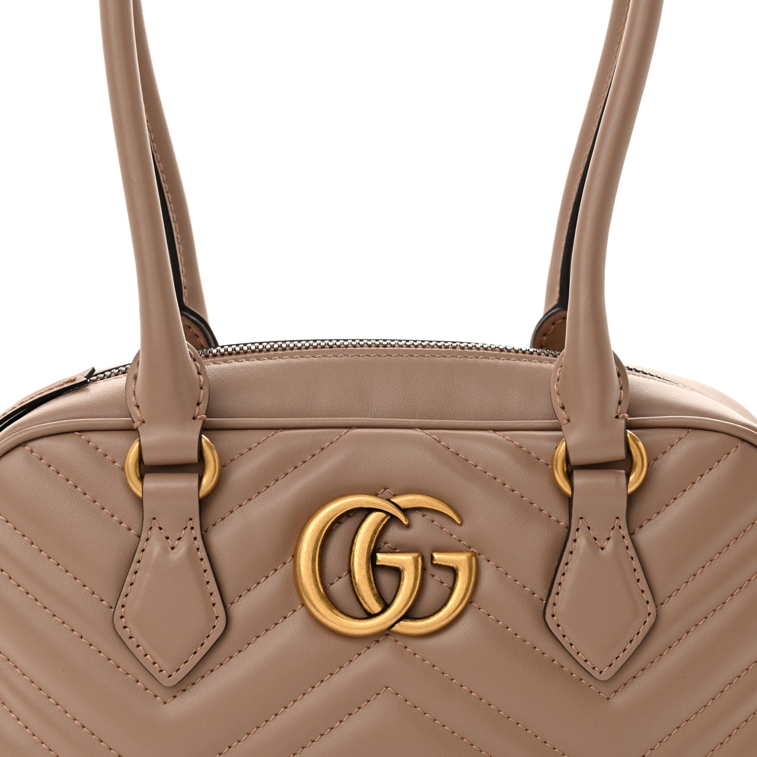 Gucci Calfskin Matelasse Medium GG Marmont East West Shoulder Bag Porcelain Rose 8 of 10