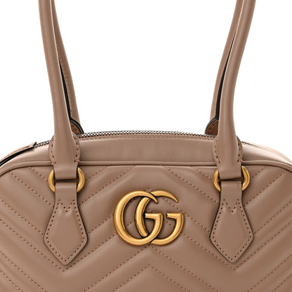 Gucci Calfskin Matelasse Medium GG Marmont East West Shoulder Bag Porcelain Rose 8 of 10