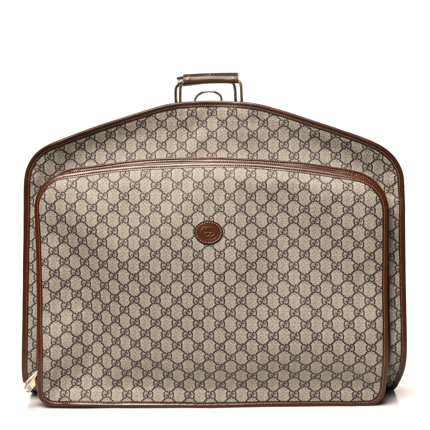 Gucci GG Supreme Monogram Azalea Calfskin Retro Interlocking G Hanger Garment Bag Beige Ebony Brown Sugar 1 of 11