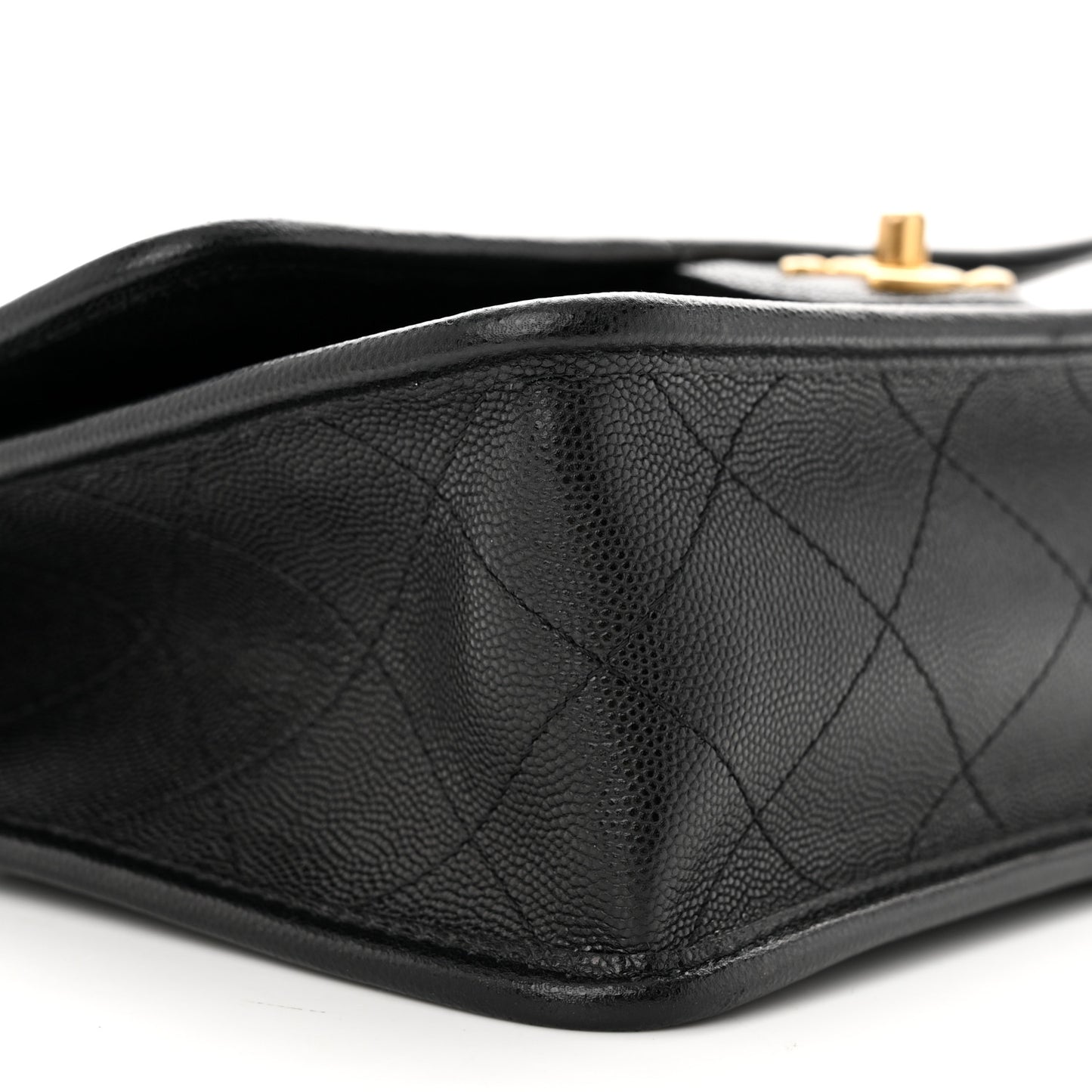 Caviar Quilted School Memory Small Top Handle Flap Black