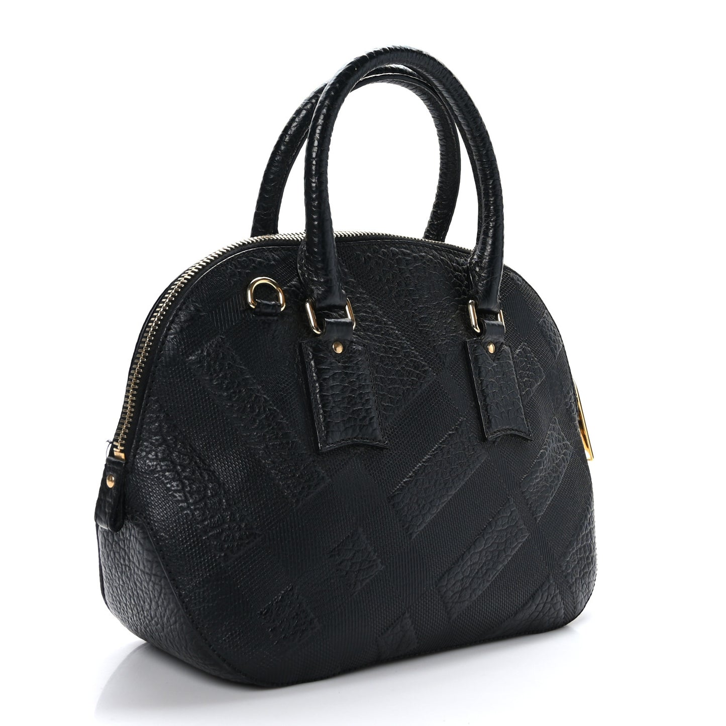 Heritage Grain Check Embossed Orchard Bowling Bag Black