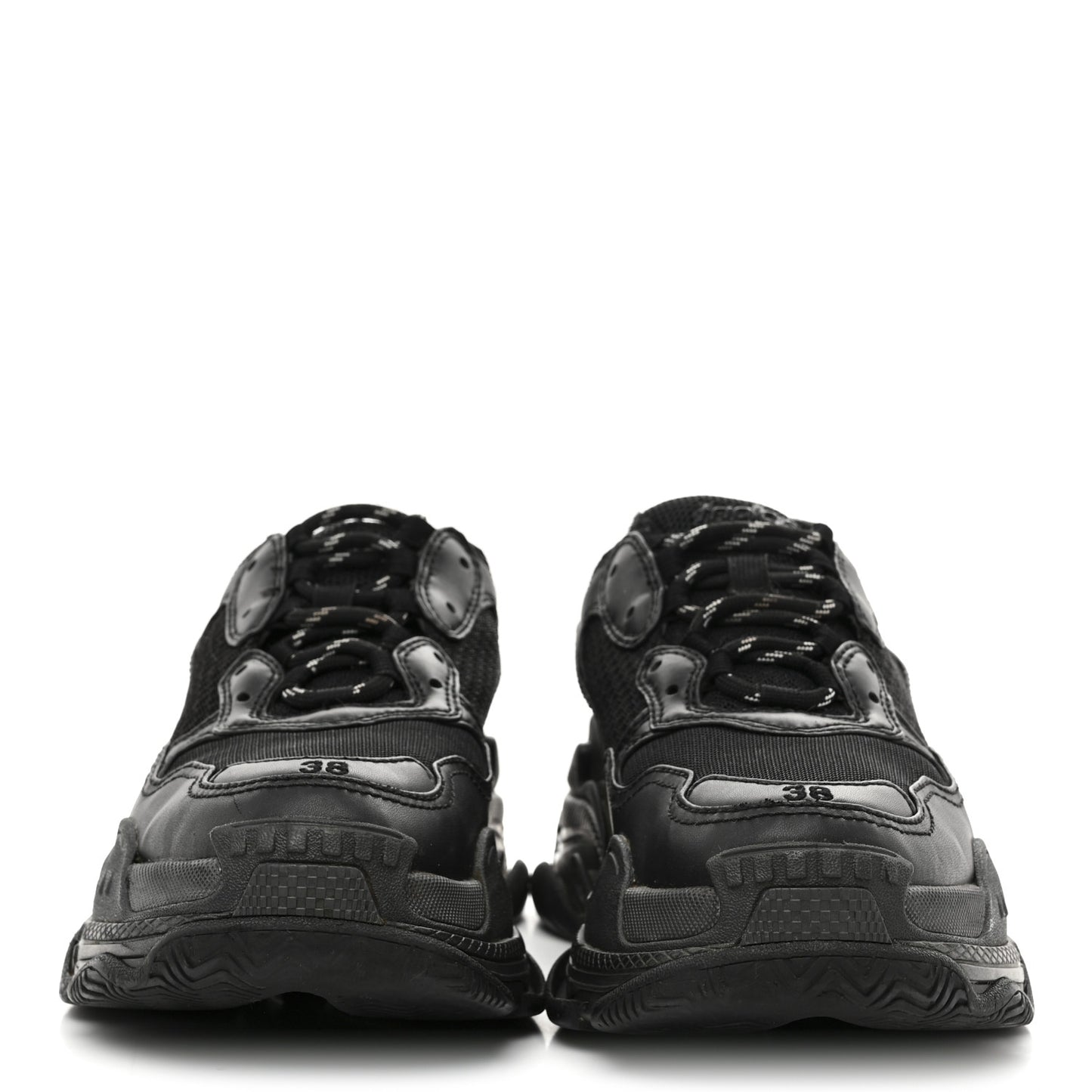 Fabric Mesh Womens Triple S Sneakers 38 Black