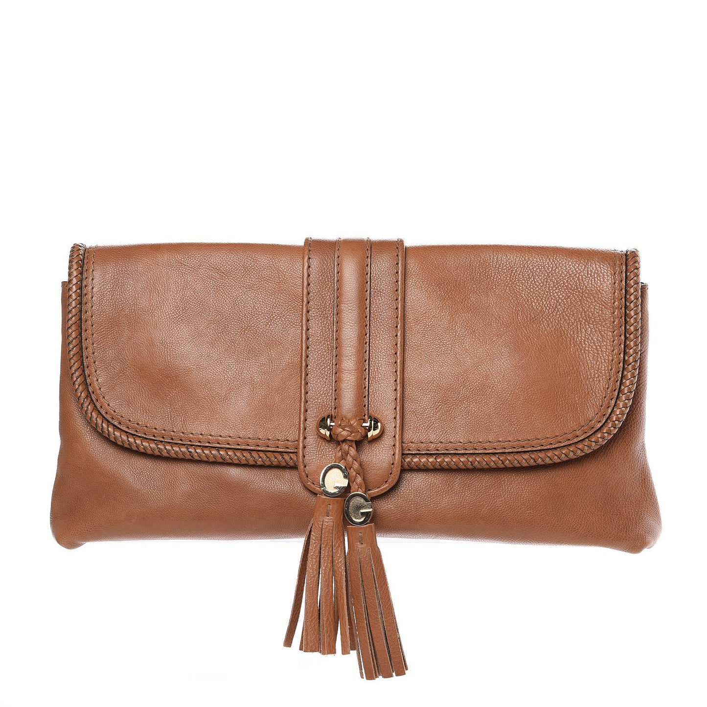 Pebbled Calfskin Marrakech Clutch Camel