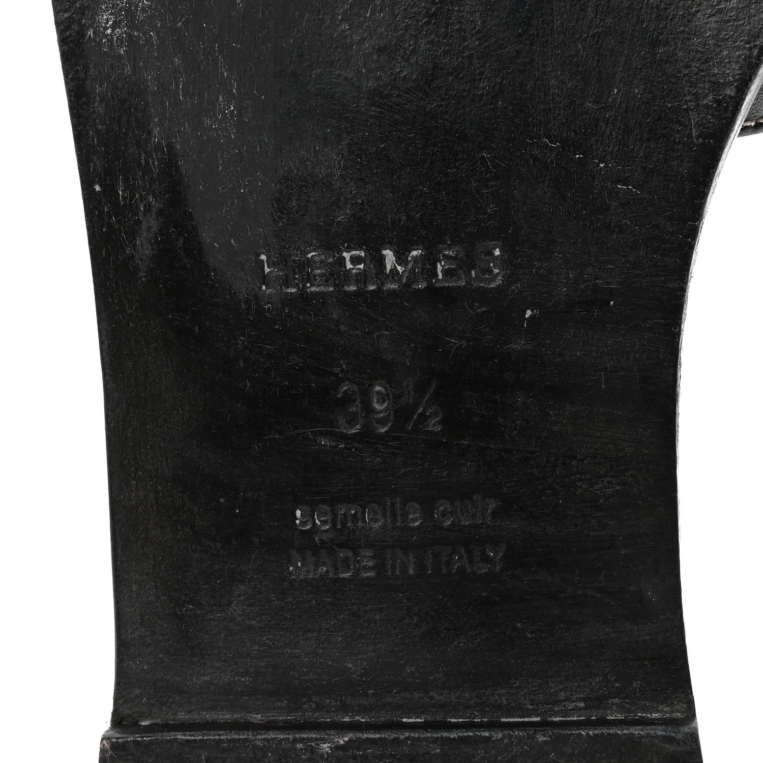 Hermes Box Calfskin Oran Sandals 39.5 Black 7 of 10