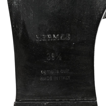 Hermes Box Calfskin Oran Sandals 39.5 Black 7 of 10