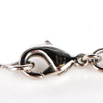 Chanel Crystal Timeless CC Necklace Silver 4 of 5