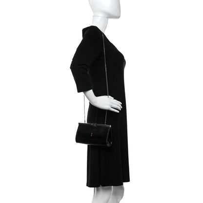Christian Louboutin Textured Patent Palmette Clutch Black 2 of 9