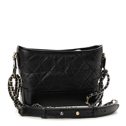Chanel Aged Calfskin Quilted Small Gabrielle Hobo Black 3 of 9